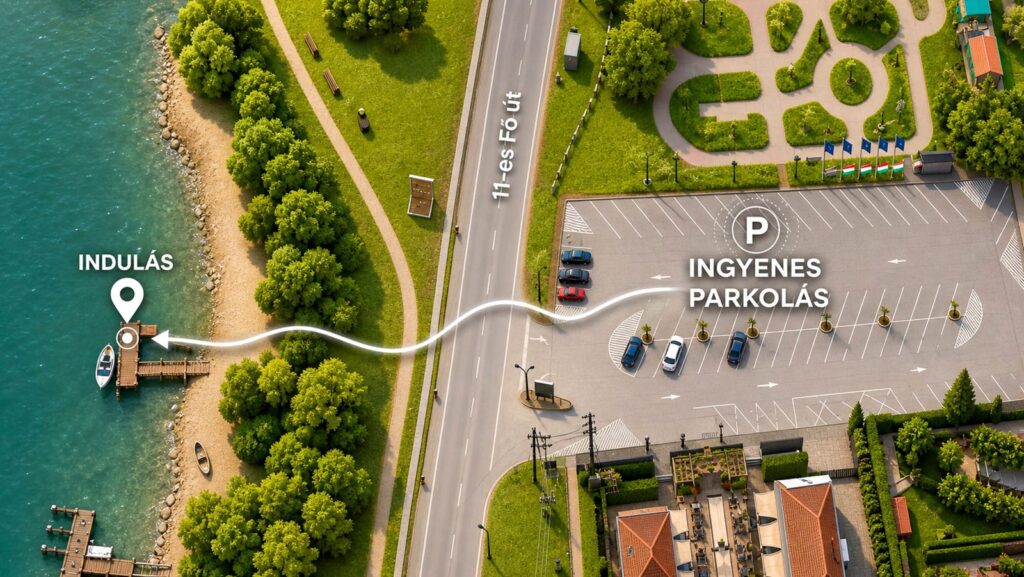 How to get to the Visegrád small boat harbour and the free car park
